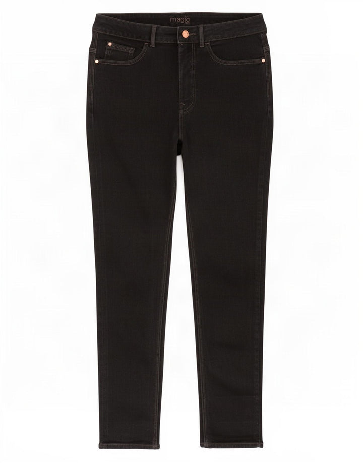 Marks & Spencer Vaqueros Magic Slim para Mujer UK 12 Medium W28 L28 Algodón Negro