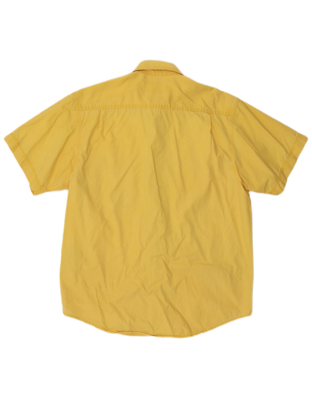 Wrangler Camisa De Manga Corta Para Hombre Small Yellow Cotton