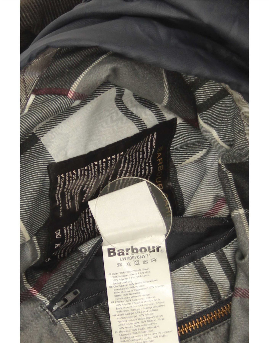 Barbour Chaqueta de algodón encerado para mujer Reino Unido 10 Pequeño Algodón azul marino