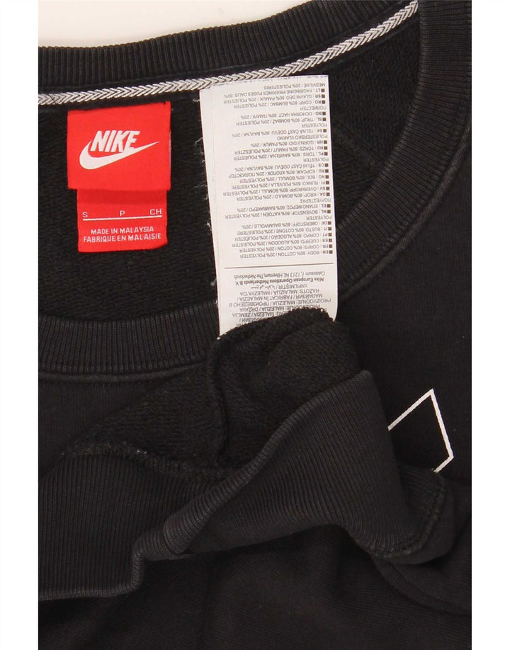 Nike Mujer Oversize Crop Graphic Sudadera Jumper UK 10 Small Negro