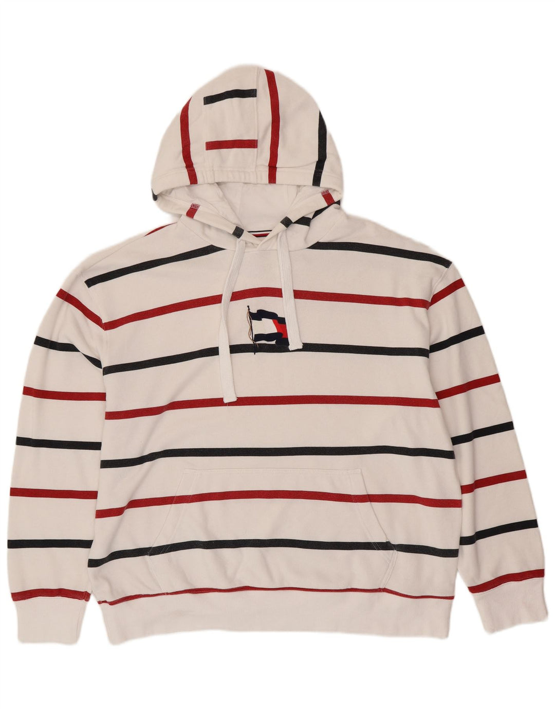 TOMMY HILFIGER Jersey con capucha para hombre 2XL Algodón a rayas blanco