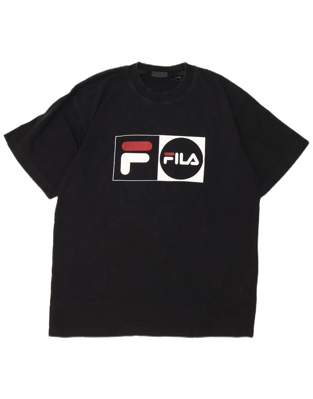 FILA Mens Graphic T-Shirt Top Large Black Cotton