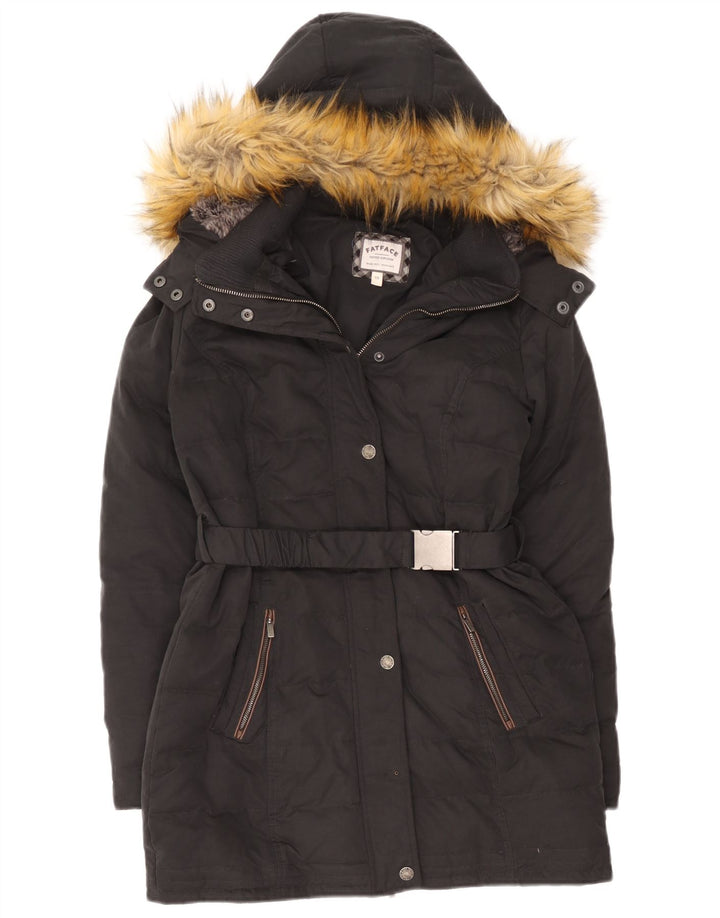 Abrigo acolchado con capucha para mujer Fat Face UK 40 Small Poliéster negro