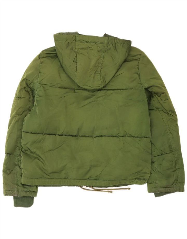 Topshop Chaqueta acolchada extragrande con capucha para mujer UK 10 Small Caqui Poliéster