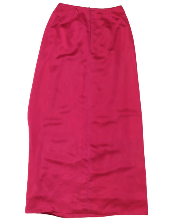 Monsoon Womens Maxi Skirt UK 10 Small W26  Burgundy Acetate