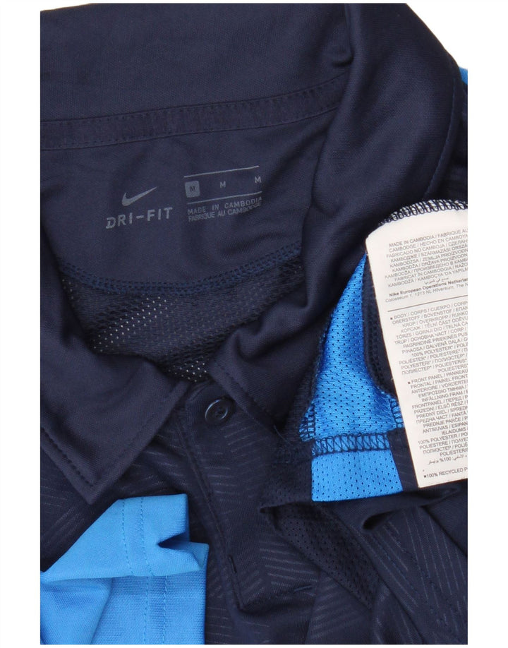 Polo Nike Dri Fit para hombre Poliéster color block azul marino medio