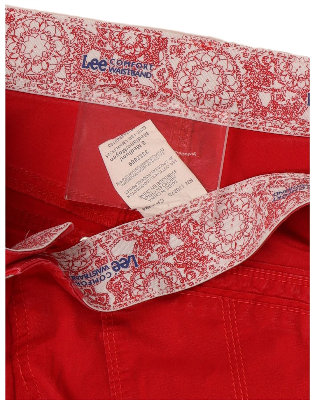 LEE Bermudas de ajuste cómodo para mujer US 8 Medium W30 Algodón rojo