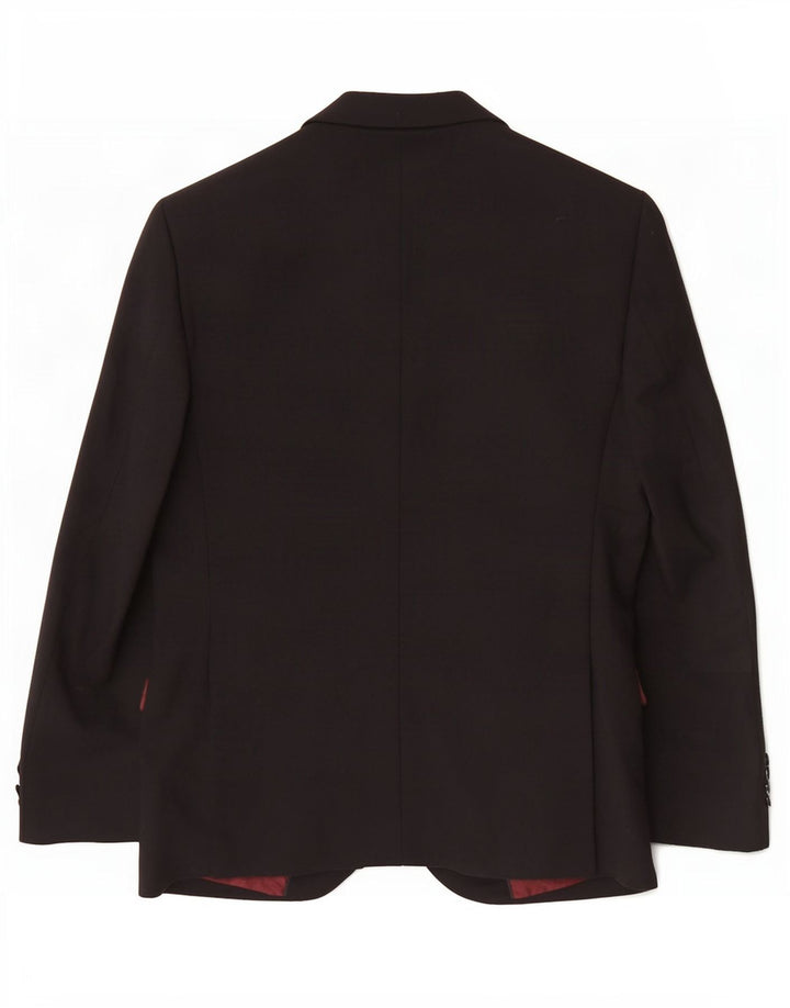 Marks & Spencer Chaqueta tipo blazer ajustada con 2 botones para hombre UK 36 Small Black Wool