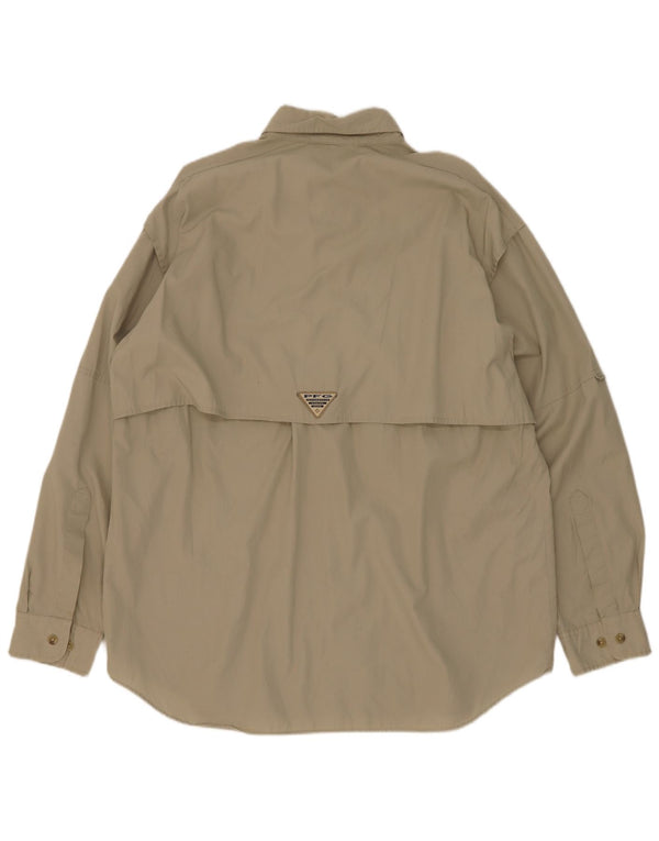Camisa Columbia Hombre Algodón Caqui Medio