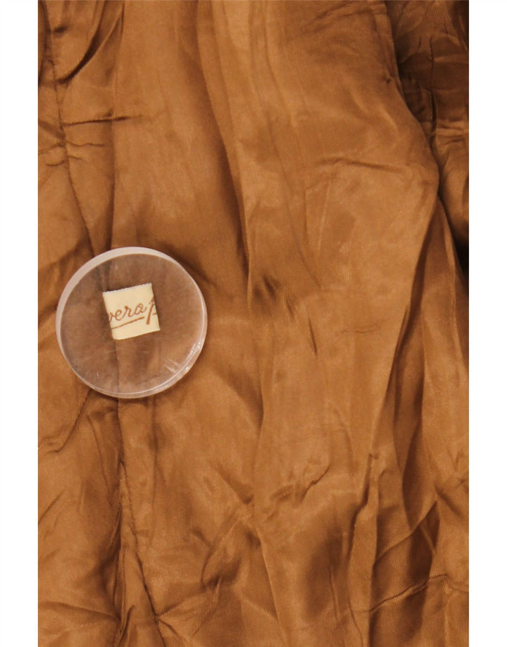 Abrigo de cuero vintage para hombre IT 52 XL cuero marrón