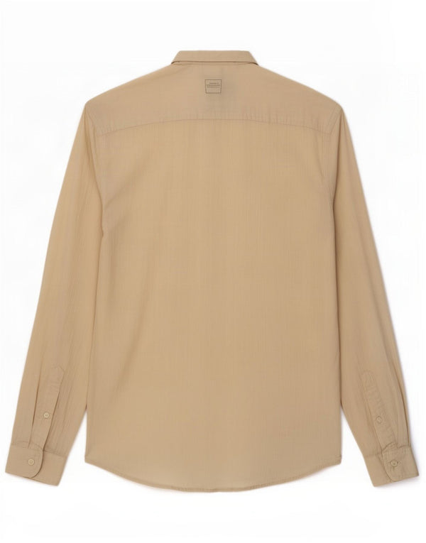 Zara Camisa Hombre Small Beige Algodón