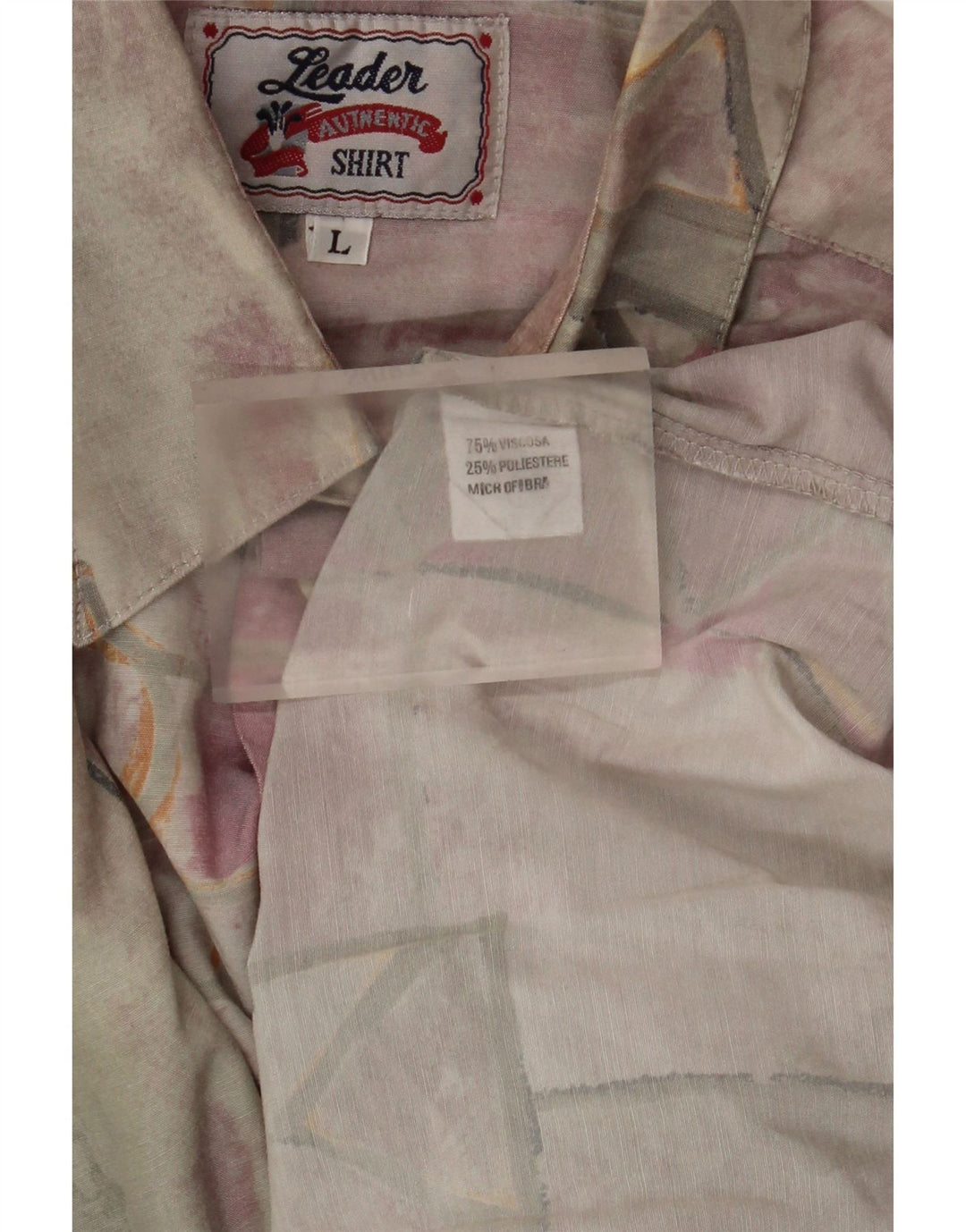 Camisa De Hombre Leader Large Viscosa Patchwork Multicolor