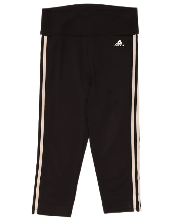 Adidas Mujer Aeroready Capri Leggings Reino Unido 12/14 Mediano Negro Poliéster