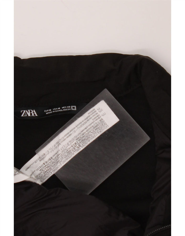 ZARA Hombre Chaqueta Acolchada ES 38 Mediana Negro Poliéster