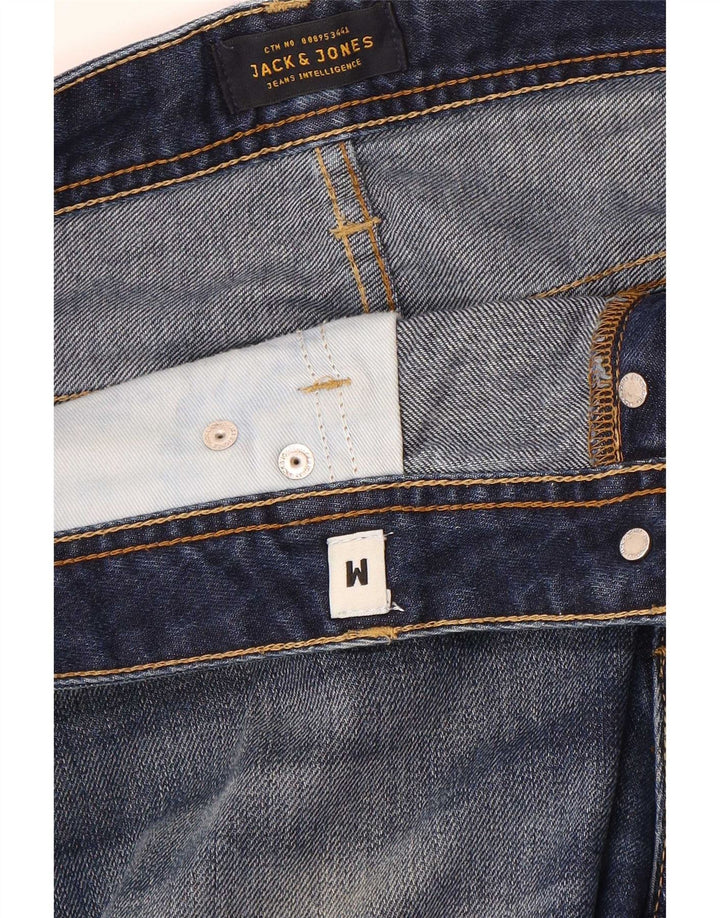 Jack & Jones Pantalones cortos de mezclilla de ajuste regular para hombre Mediano W32 Azul