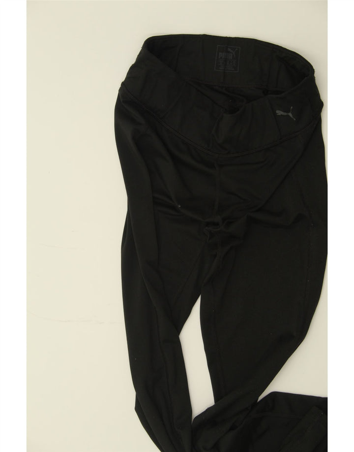 PUMA Womens Leggings UK 12 Medium Black Vintage Puma and Second-Hand Puma from Messina Hembry 