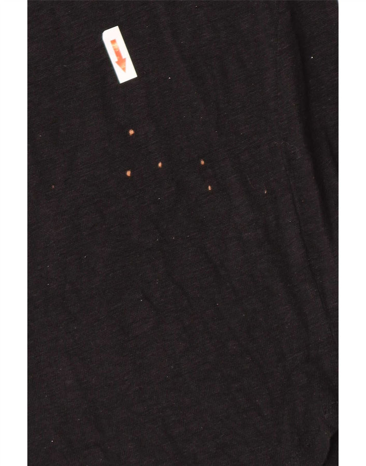 Zara Mujer Top Manga 3/4 UK 10 Small Negro