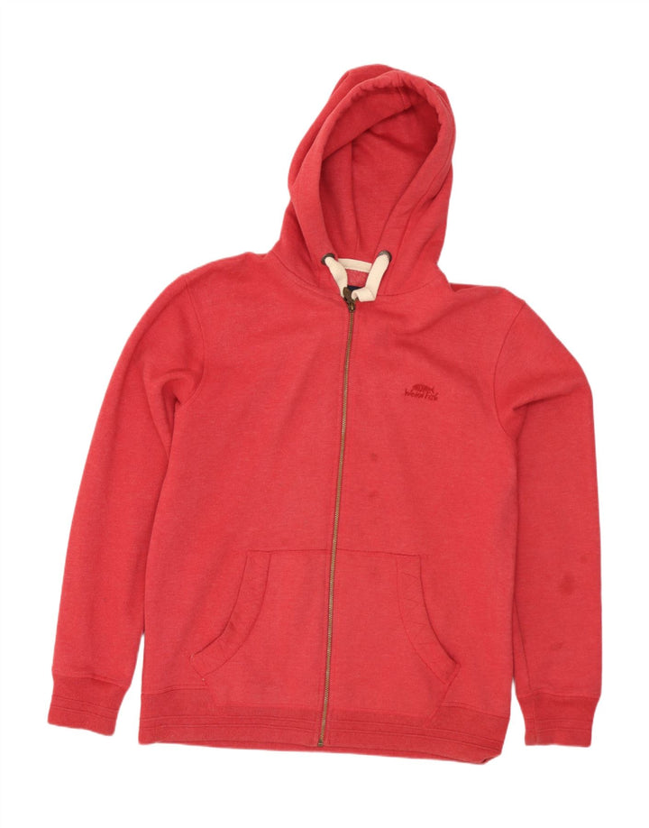 Weird Fish Suéter con capucha y cremallera para hombre Algodón rojo mediano