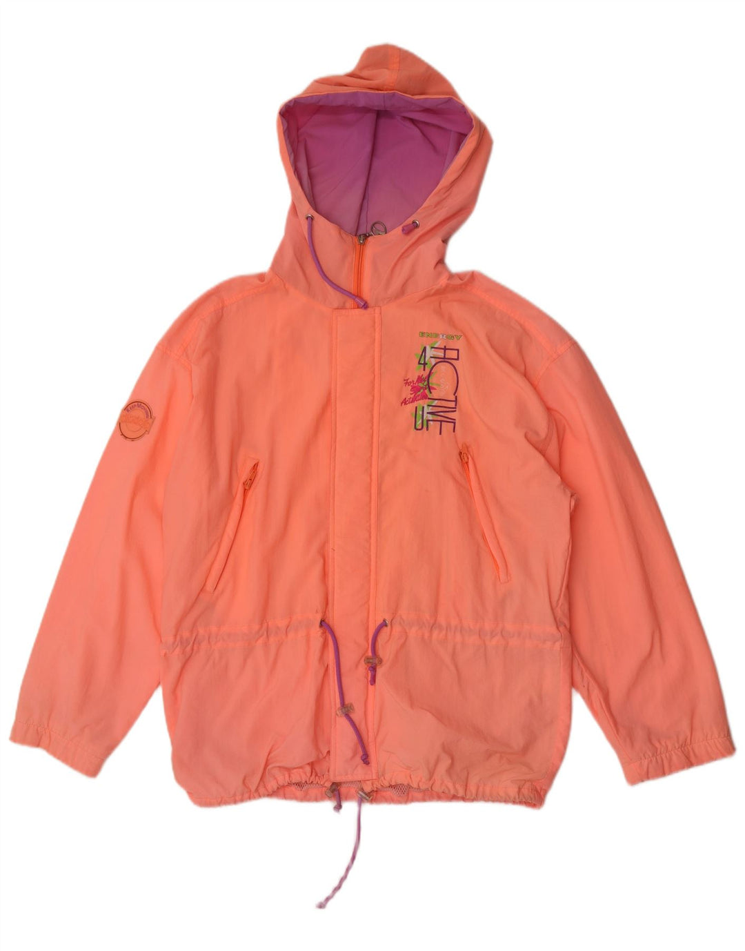 Diadora Chubasquero con capucha y gráfico extragrande para mujer