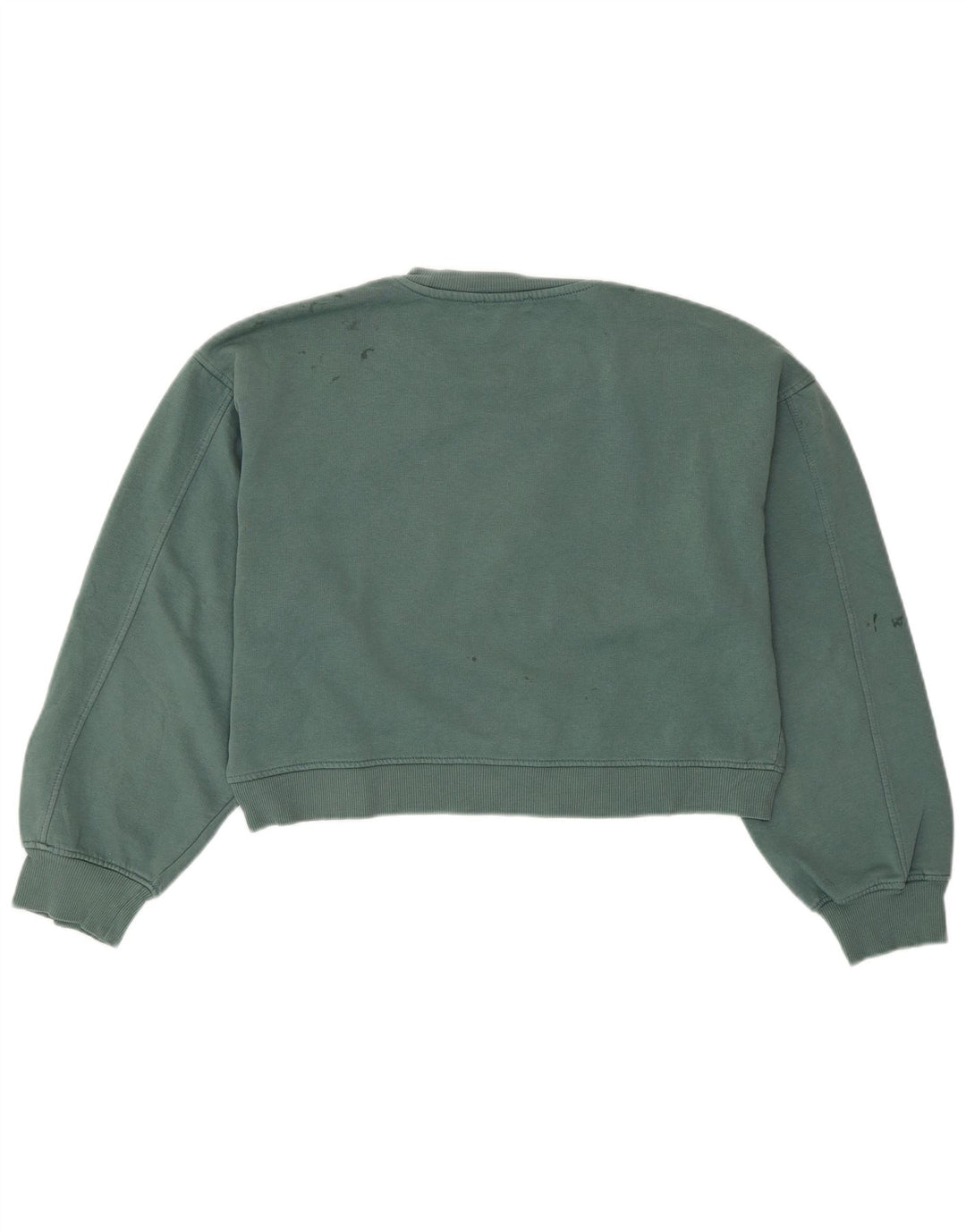 ZARA Mujer Crop Sudadera Jumper UK 44 Verde Medio