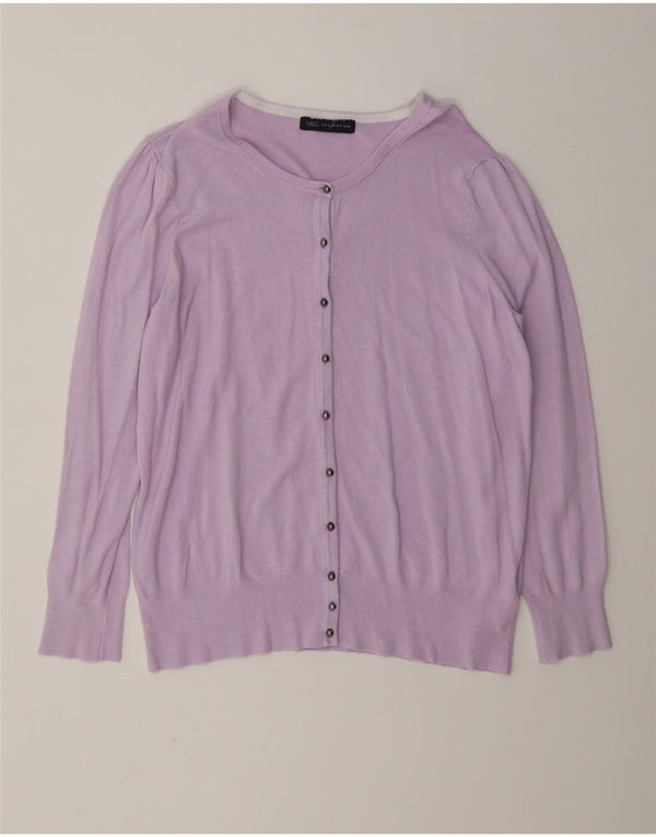 Marks & Spencer Suéter tipo cárdigan para mujer UK 46 Viscosa púrpura grande