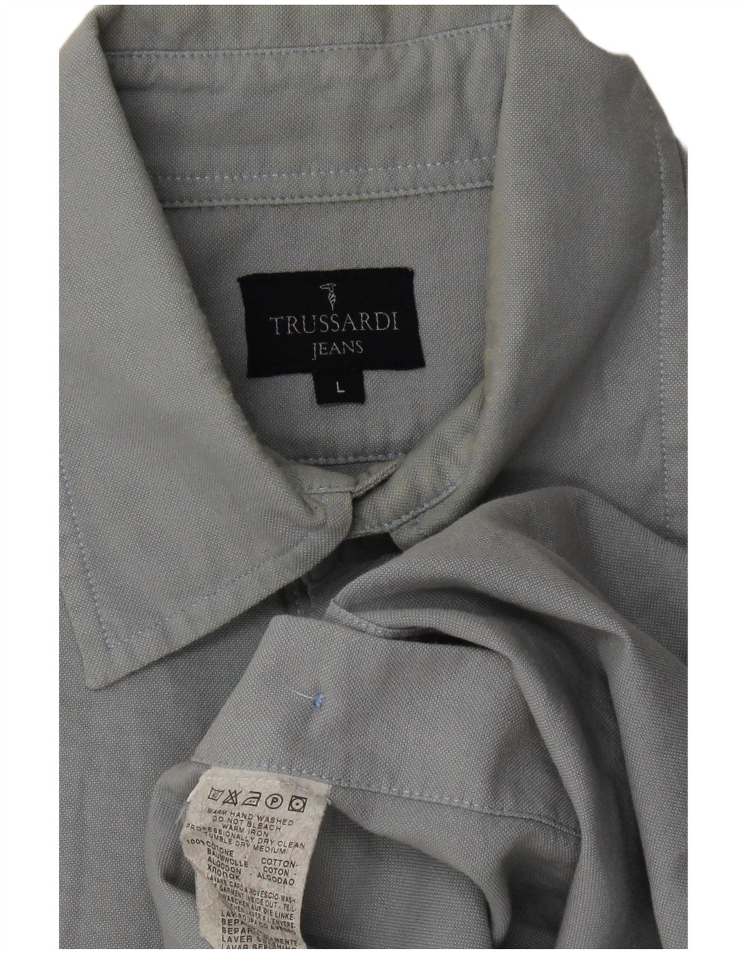 TRUSSARDI JEANS Camisa Hombre Grande Gris Algodón