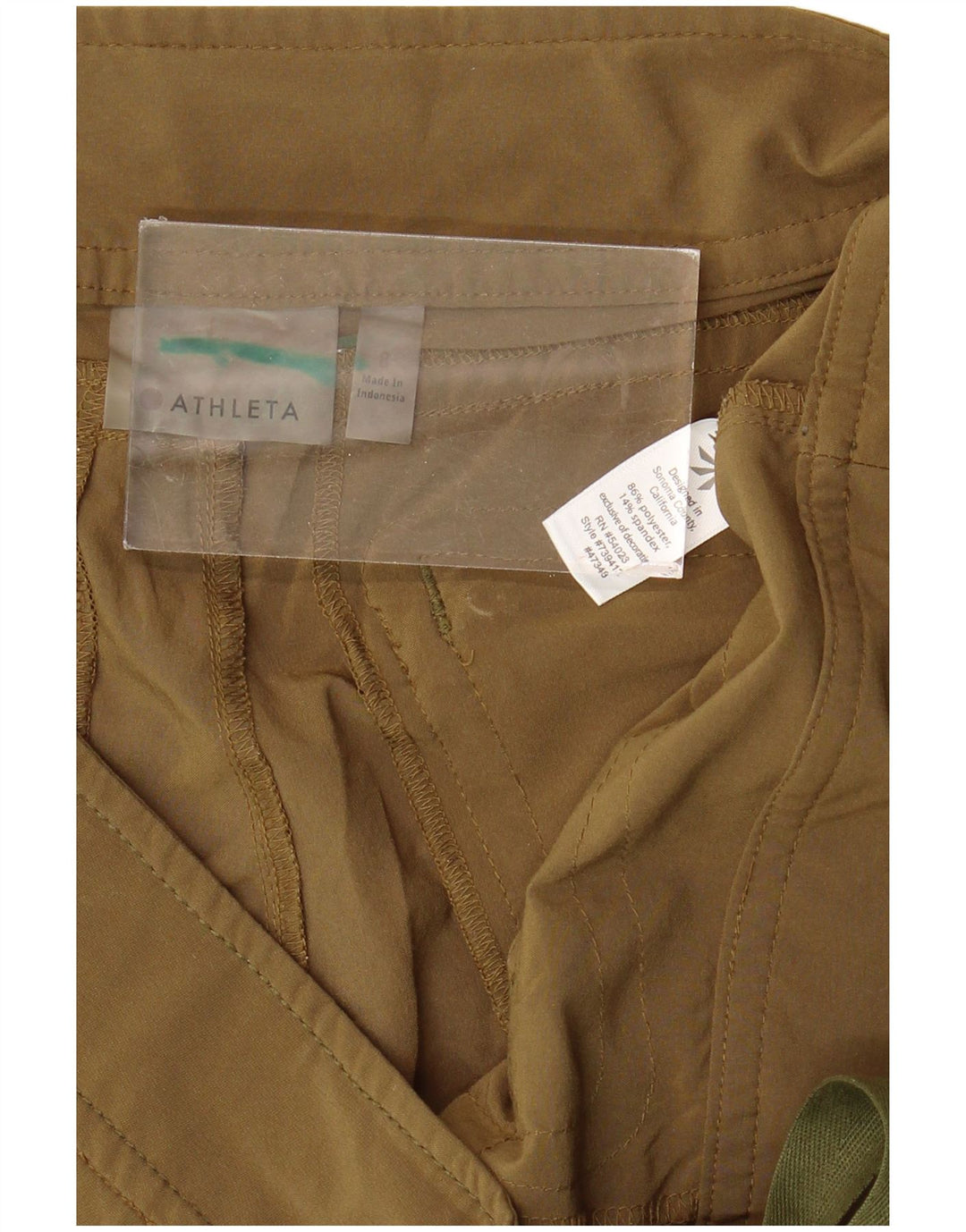 ATHLETA Pantalones cortos cargo para mujer US 8 Medium W34 Caqui Poliéster