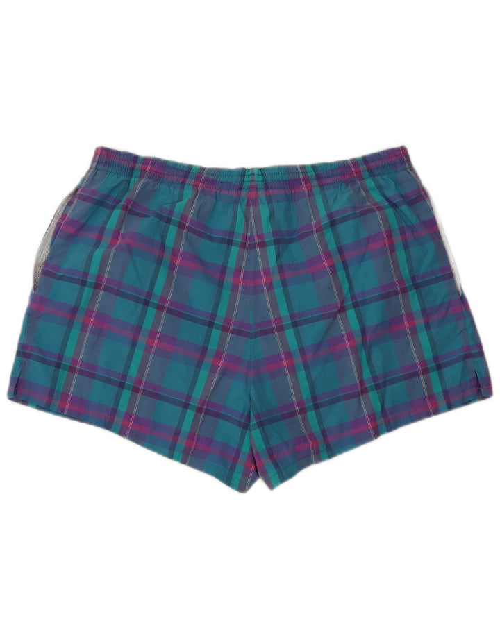 Adidas Hombre Bañador Corto Grande W36 L3 Turquesa Cuadros Retro