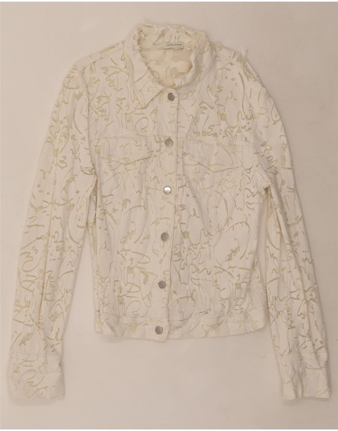 Cristina Gavioli Chaqueta Bomber con Estampado Abstracto para Mujer UK 40 Medium White