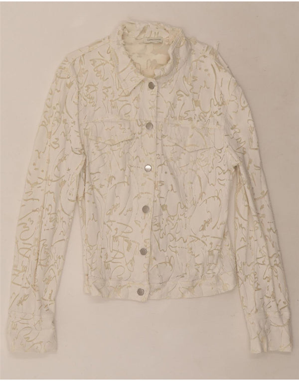Cristina Gavioli Chaqueta Bomber con Estampado Abstracto para Mujer UK 40 Medium White