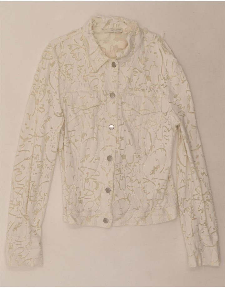 Cristina Gavioli Chaqueta Bomber con Estampado Abstracto para Mujer UK 40 Medium White