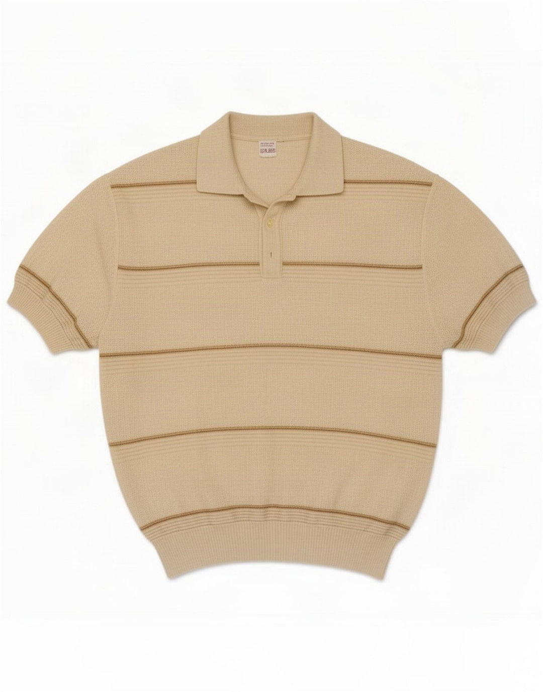 Polo vintage para hombre Poliacrílico a rayas beige medio