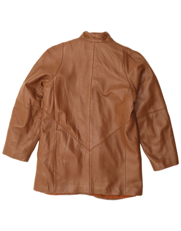 Chaqueta de cuero vintage para mujer IT 42 cuero marrón medio