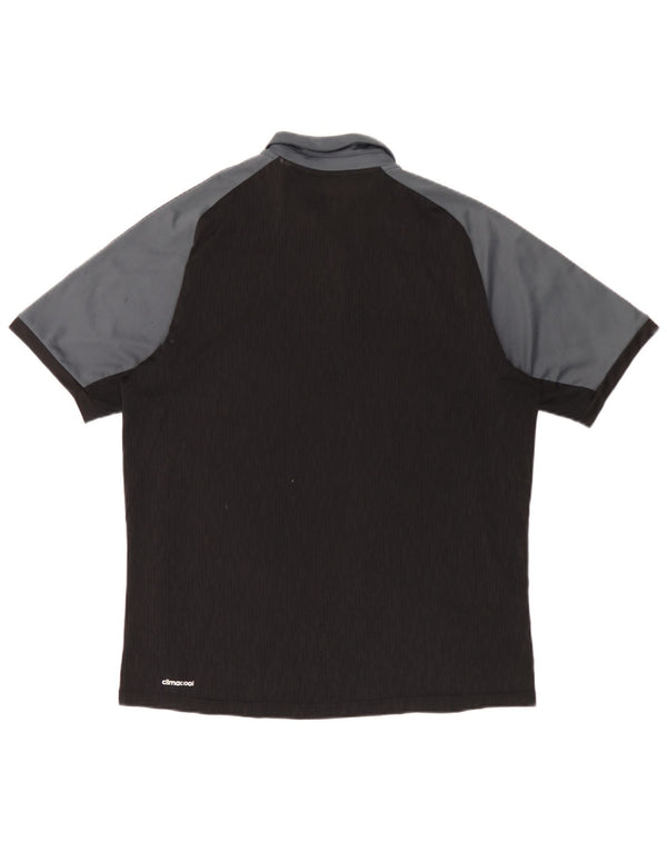 Adidas Polo Climacool para hombre, color negro mediano, color block