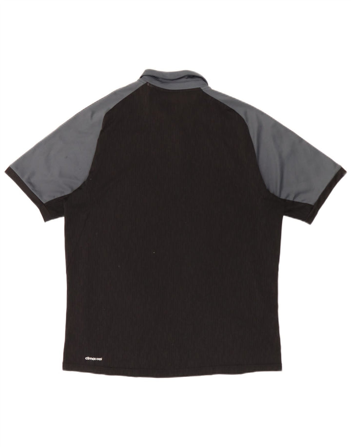Adidas Polo Climacool para hombre, color negro mediano, color block