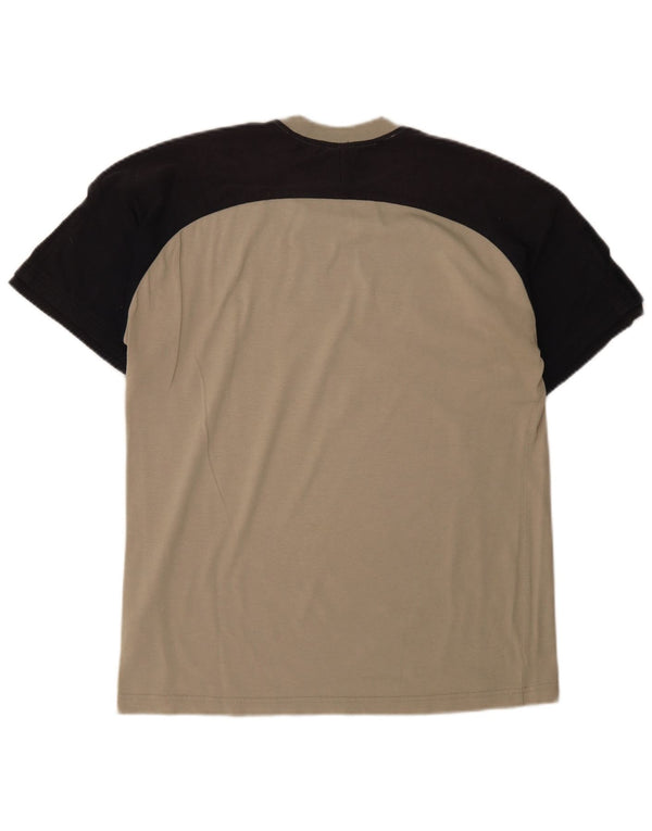 Adidas Camiseta para hombre Top UK 38/40 Medium Beige Colorblock Algodón