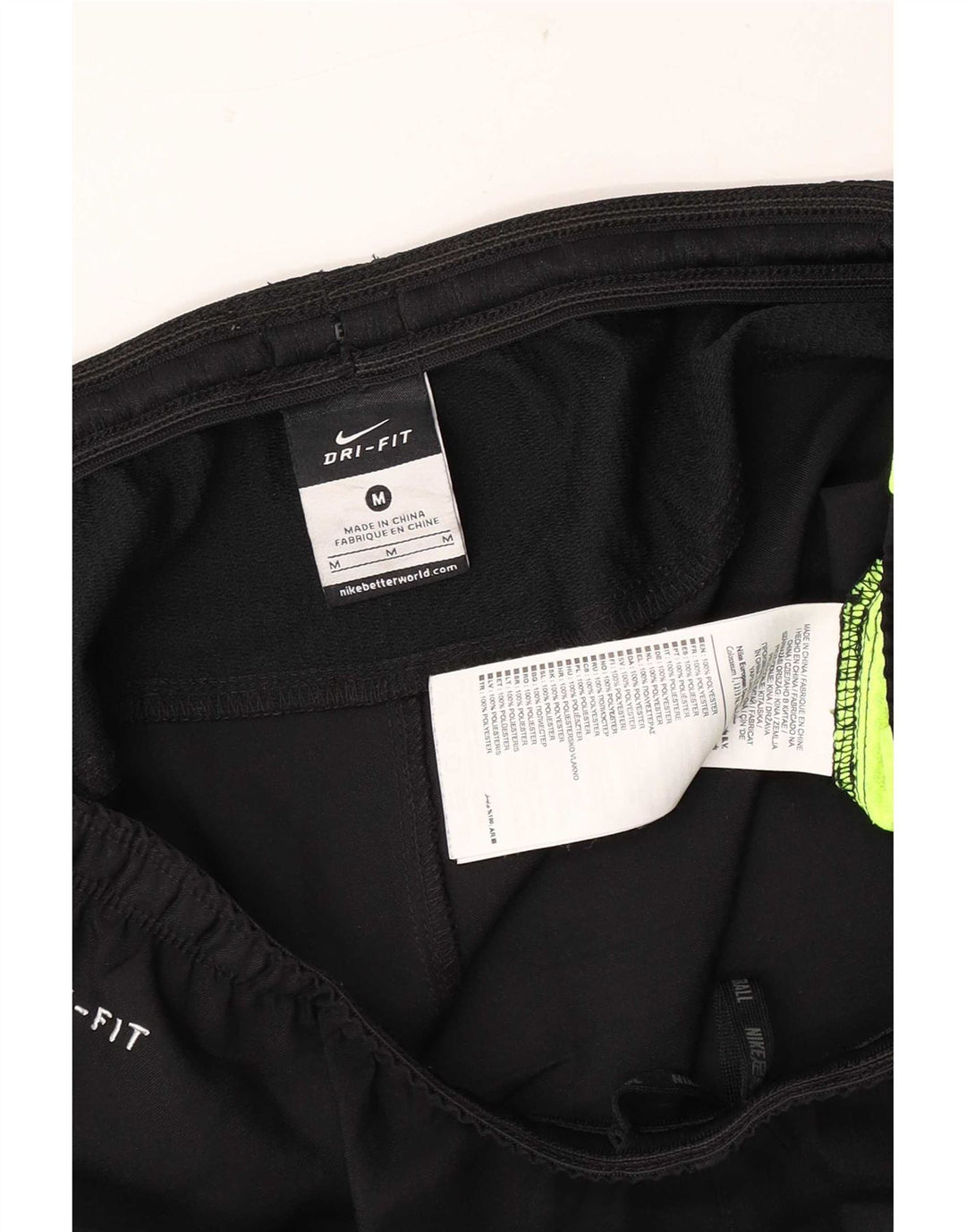Pantalones cortos deportivos Nike Dri Fit para hombre Poliéster color block negro mediano