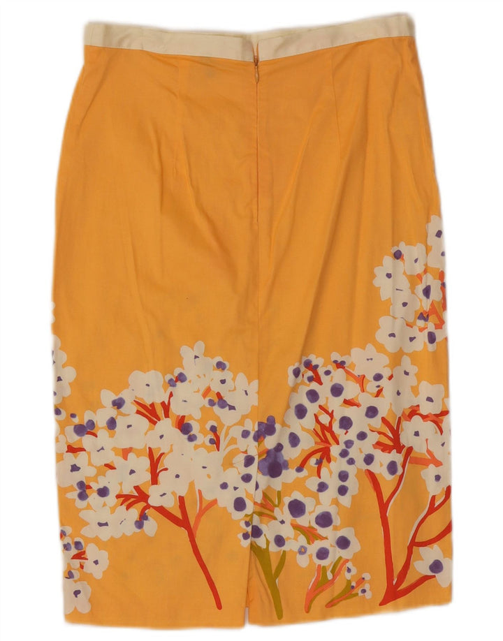 Falda De Tubo Benetton W28 Mediano Amarillo Floral