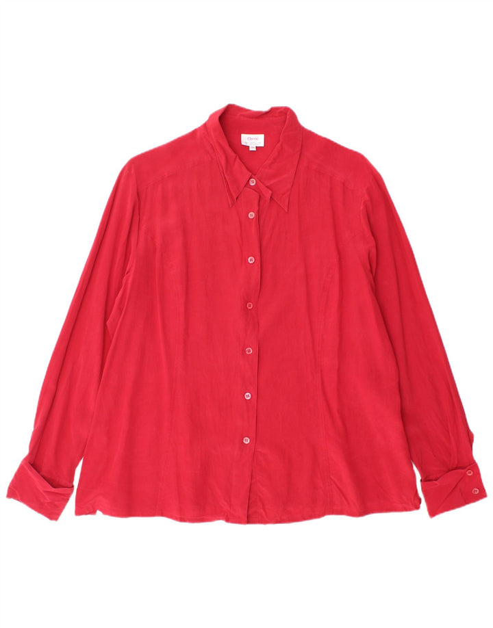 cherie Blusa camisera para mujer IT 50 XL Seda roja