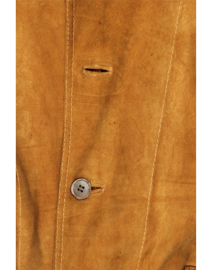 Vintage hombres ante bomber chaqueta Reino Unido 38 marrón medio