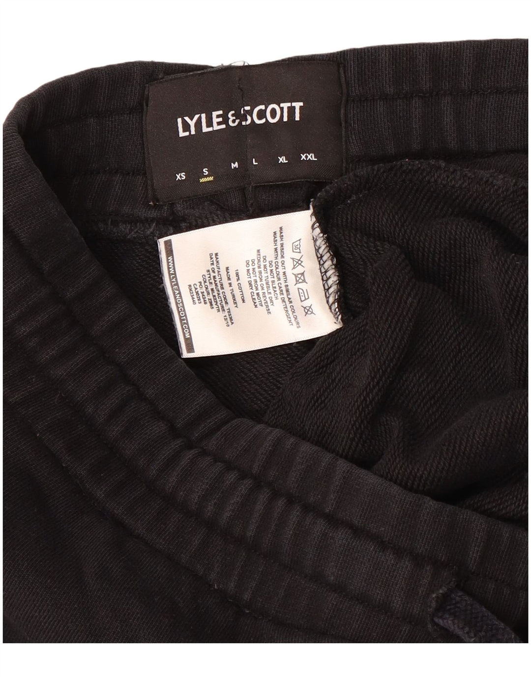 LYLE & SCOTT Pantalones de chándal para hombre Joggers Small Negro Algodón
