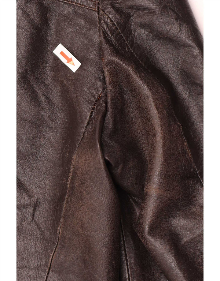 Vintage hombres chaqueta de cuero Reino Unido 40 marrón grande