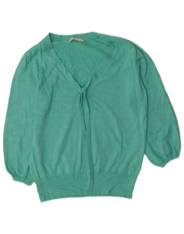 Marks & Spencer Suéter tipo jersey con cuello en V y manga 3/4 para mujer UK 44 Verde medio