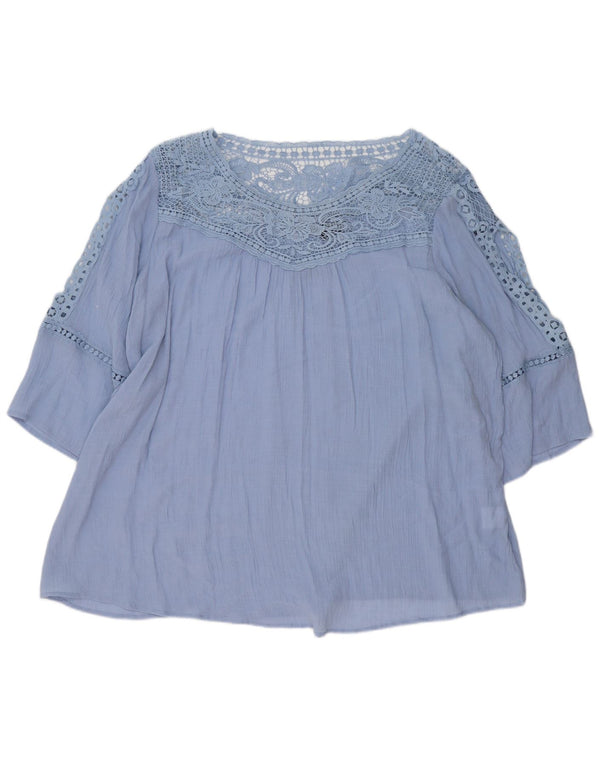 Marks & Spencer Blusa de Manga 3/4 Autograph para Mujer UK 36 5XL Azul