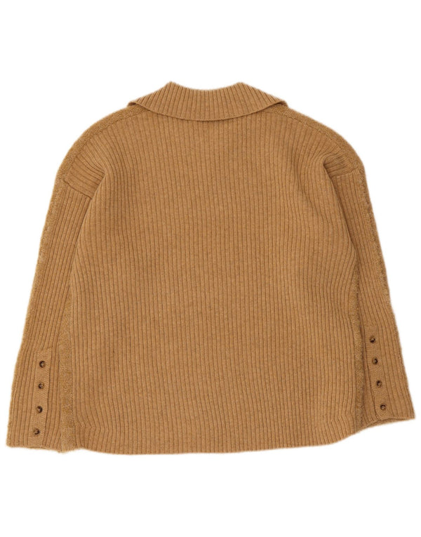 Indi & Cold Suéter tipo jersey con cuello tipo polo para mujer UK 44 Lana beige mediana