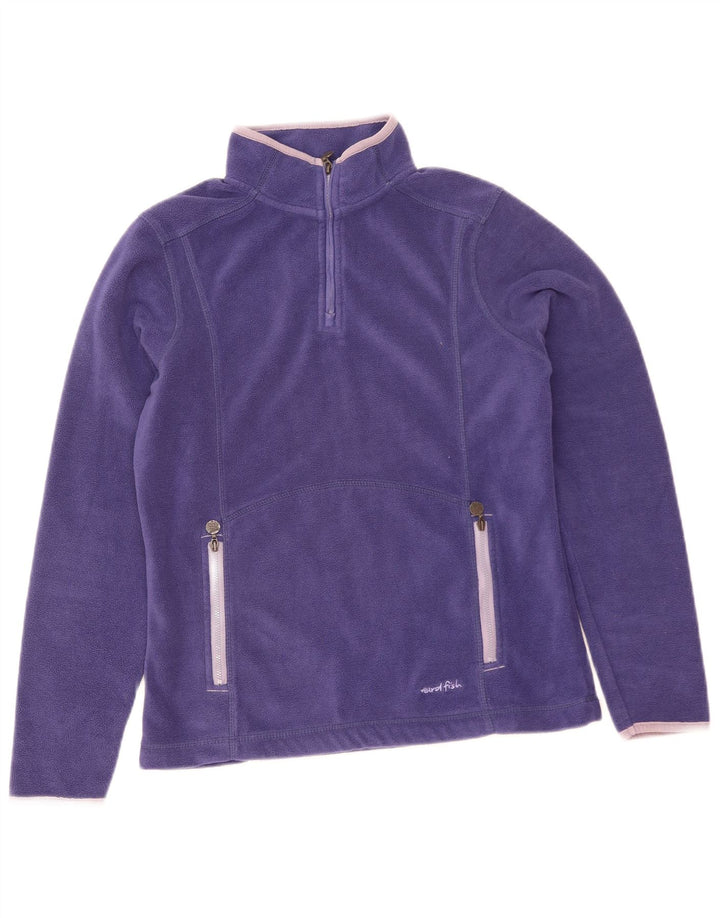 Weird Fish Jersey de Forro Polar con Cuello y Cremallera para Mujer UK 10 Small Púrpura Poliéster