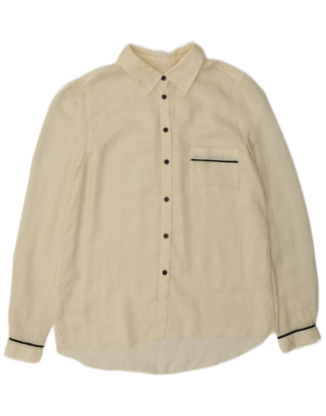 Blusa tipo camisa transparente para mujer Gap UK 6 XS Poliéster blanco roto