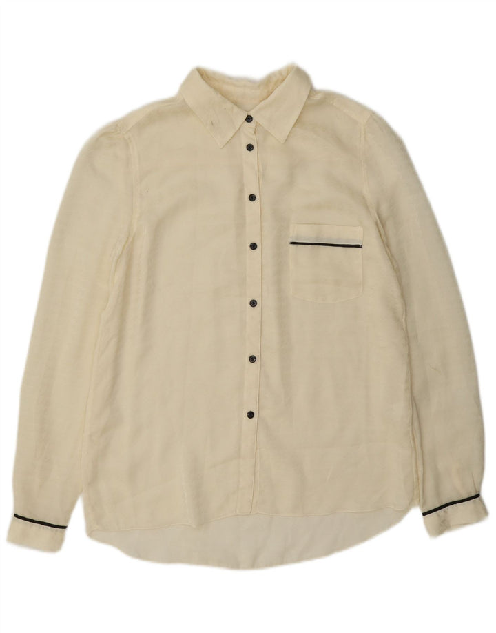 Blusa tipo camisa transparente para mujer Gap UK 6 XS Poliéster blanco roto