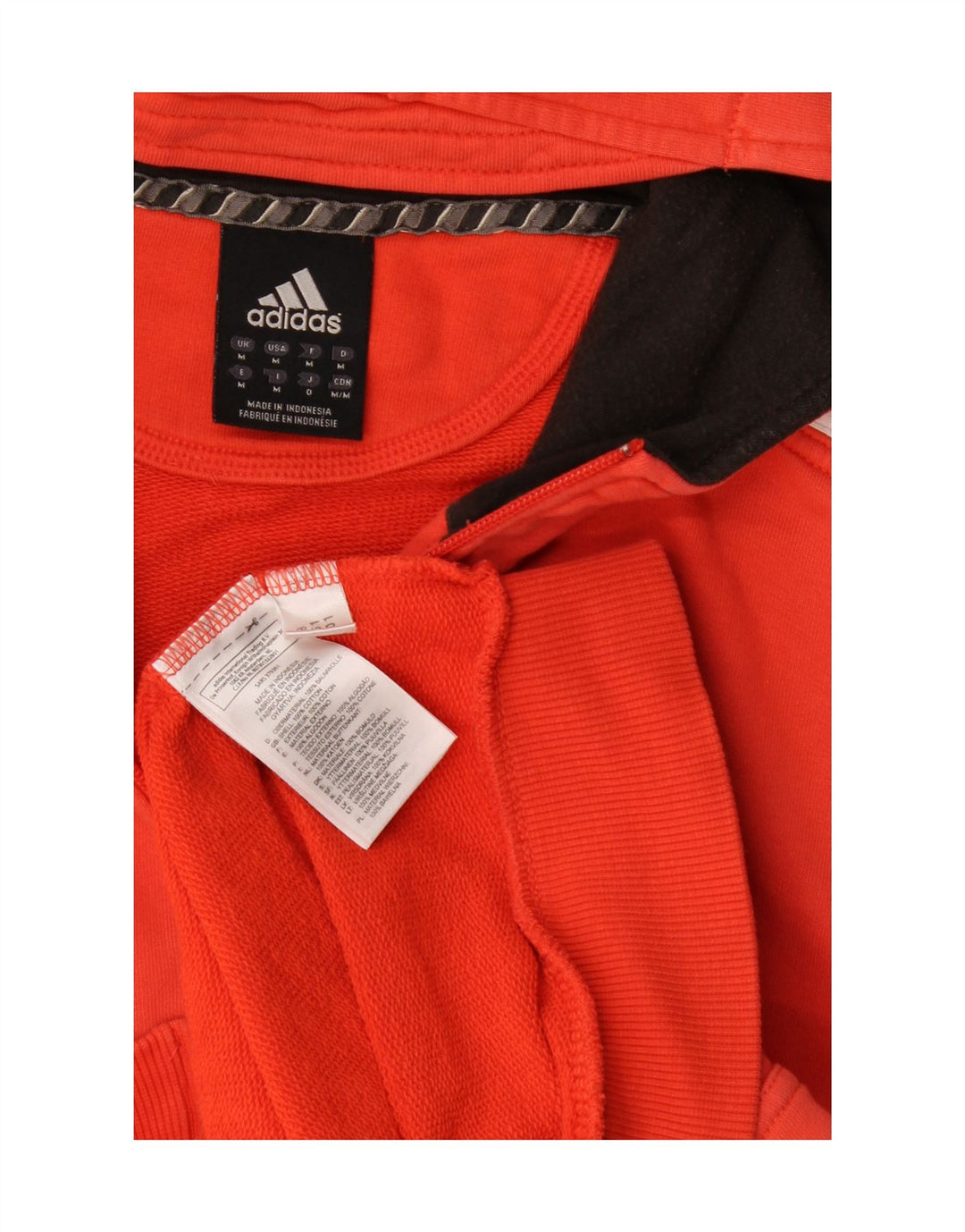 Adidas Hombre Graphic Zip Sudadera Con Capucha Suéter Medio Rojo Algodón