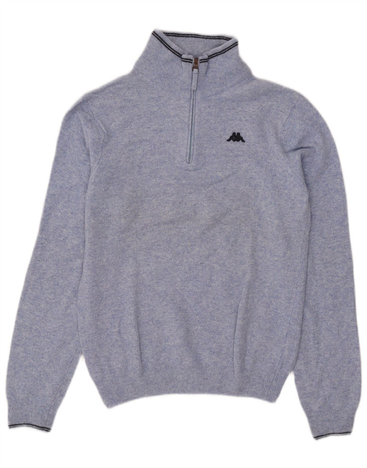 Kappa Hombre Jersey Con Cremallera En El Cuello Jersey De Lana Azul Pequeño